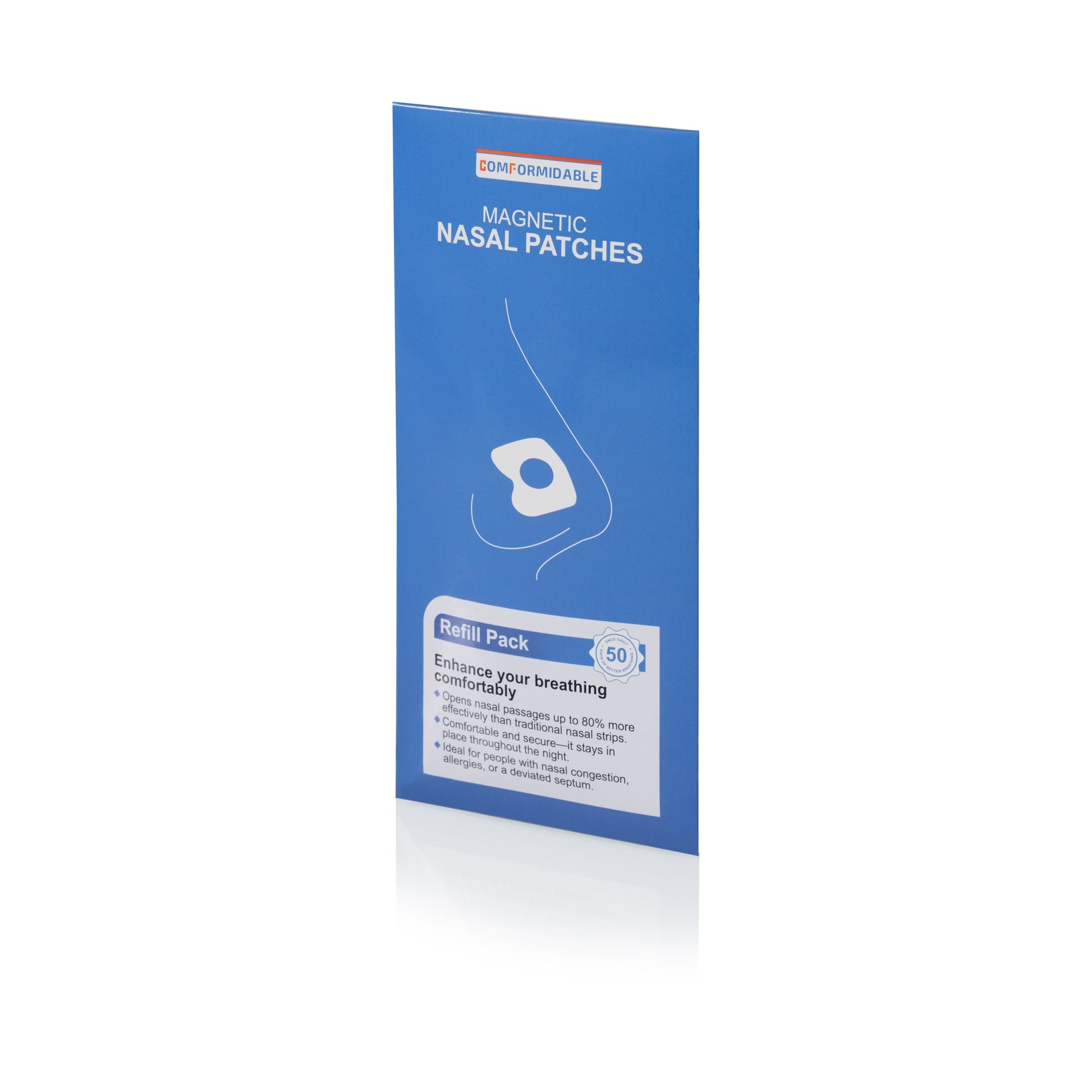 Navulverpakking van Comformidable® anti-snurk neustapes met comfortabele pasvorm 