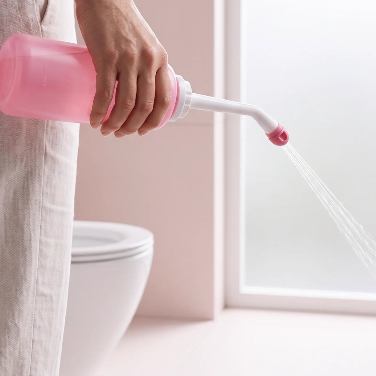 Bidetflasche mit einem gezielten Strahl