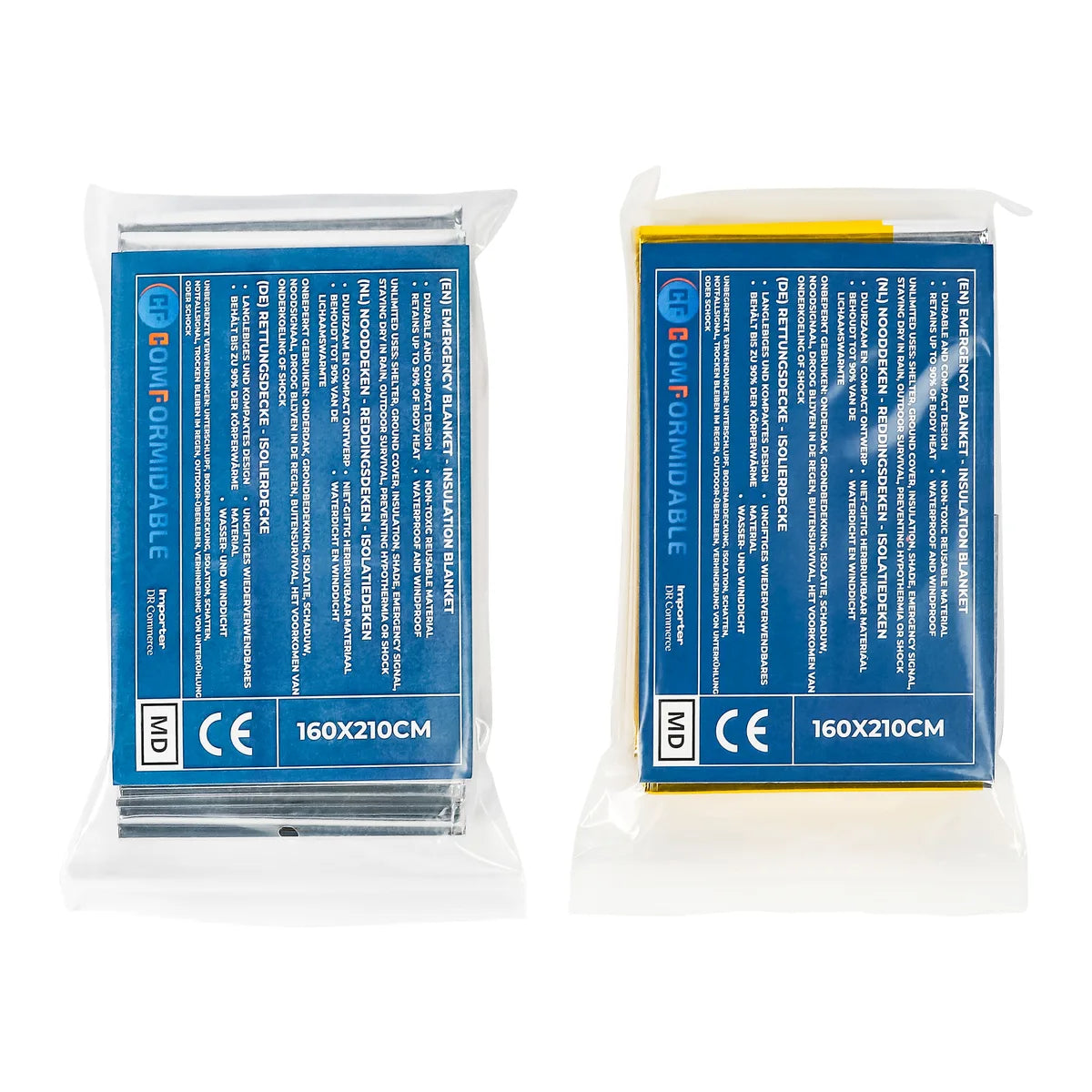 Einzeln verpackte Rettungsdecken mit CE-Kennzeichnung, 160 x 210 cm