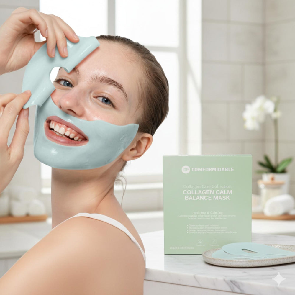 Comformidable® Collagen Beruhigende Balance Maske – Reinigend & Beruhigend – 4 Stück