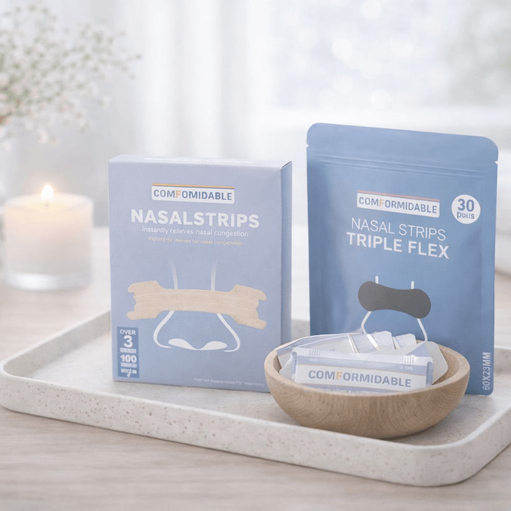 Comformidable Neusstrips collectie tegen snurken en voor een betere ademhaling door de neus.