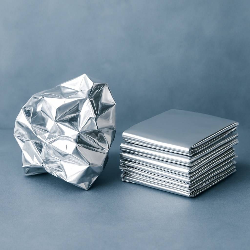 Silberfarbene Seite – speichert Wärme